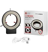 DIYPHONE Microscope Ring Light Adjustable 144 LED Ring Light Illuminator for Stereo Microscope,Hi...