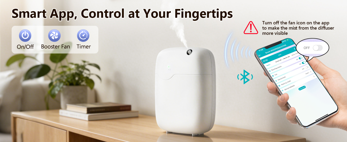 Waterless Essential Oil Diffuser Scent Diffuser Machine for Aromatherapy Cold Air Diffuser No Water