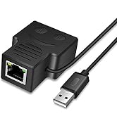 CERRXIAN RJ45 Network Splitter Adapter, RJ45 1 to 2 Female LAN Ethernet Network Splitter 2 Device...