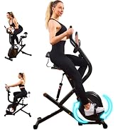 BSJ BESTGYM 3 in 1 Exercise Bike,Squat Machine,8-level Adjustable Magnetic Bike for Home with App...