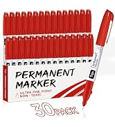 Taja Permanent Markers Ultra Fine Tip, 30 Pack Red Quick-Drying and Fade-Resistant Permanent Mark...