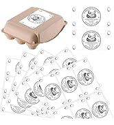 PRESSINART 10 Sheets 60Pcs 4 x 2 Inch Farm Fresh Eggs Carton Labels Rectangle Self Adhesive Chick...