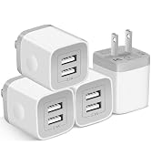 X-EDITION USB Wall Charger, 4-Pack 2.1A Dual Port USB Cube Power Adapter Charger Plug Charging Bl...