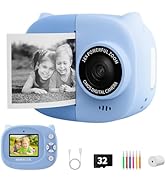 Rongta Kids Camera Instant Print, 1080P Kids Instant Cameras That Print Photos, Christmas Birthda...
