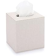 Sumnacon Square Linen Tissue Box Cover - Stylish Cube Tissue Box Holder with Magnetic Bottom, Dec...