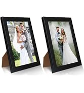 PECULA 2 Pack 4x6 Picture Frame, Black Picture Frame for Wall and Tabletop Display, Photo Picture...
