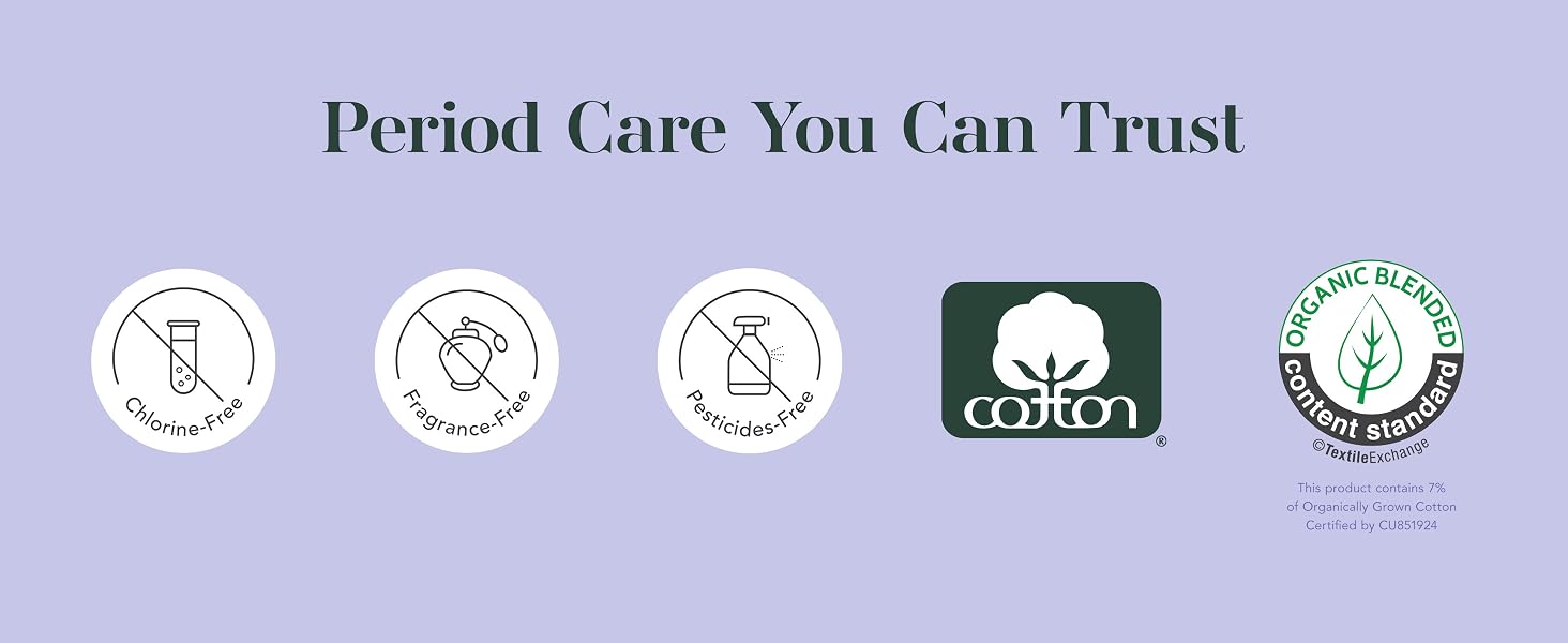 fragrance free chlorine free period care products for women