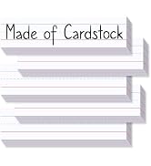 Chell White Sentence Strips Cardstock 3” x 12”, Thick Ruled Word Writing Paper for Teacher Suppli...