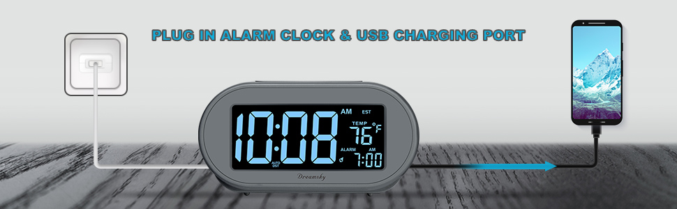 bedroom clock with usb port