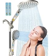 HOPOPRO 21-Setting Dual Filtered Handheld Shower Head Combo, Brushed Nickle | Upgraded High Press...