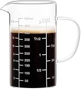 PARACITY 2 Cup Glass Measuring Cup, Liquid Measuring Cups with three Scale and V-Shaped Mouth, Gl...