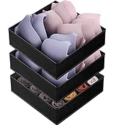 3 Pack Bra Underwear Drawer Organizer Dividers, 26 Cell Fabric Foldable Dresser Closet Organizers...