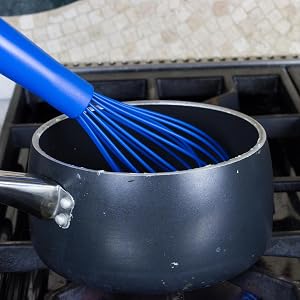 cooking, kitchen, stovetop, blue, whisk