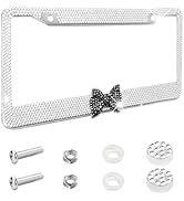 License Plate Frame, Stainless Steel Crystal Car Plate Covers, Shiny Rhinestones License Plate Ho...