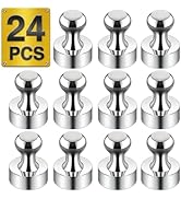 Tiergrade Metallic Magnets, Refrigerator Magnets, 24 Pack Magnetic Push Pins, Strong Fridge Magne...
