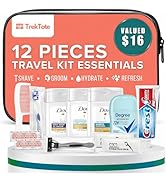Trektote 12-Piece Women’s Travel Hygiene Kit with Toiletries & Grooming Essentials, TSA-Compliant...
