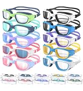 Zeligerstar Kids Swim Goggles, 10 Pack Swimming Goggles for Kids 6-14, Anti-Fog UV Protection Poo...