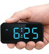 Srubambi Battery Operated Small Alarm Clock: Digital Compact Large Display Cordless Clock for Bed...