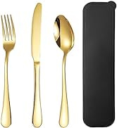Portable Utensils Set with Case,Reusable Office Flatware Set,Healthy Travel Cutlery Set 3 PCs Sta...