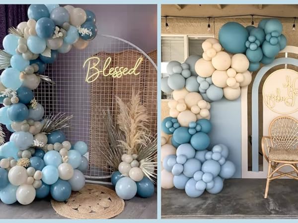 dusty blue balloons