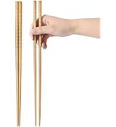 AYFDISHS Wooden Cooking Chopsticks, 2 Pairs Reusable Chopsticks for Noodles, Frying, Hot Pot - 12...