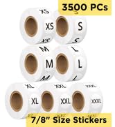 Size Sticker for Clothing, 3500 PCS 7/8” Size Stickers, Self Adhesive Shirt Size Stickers for Clo...