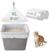 ZOMISIA Top Entry Cat Litter Box Liners - 20 Count 38" x 24" Litter Bags | Cat Litter Pan Liners ...