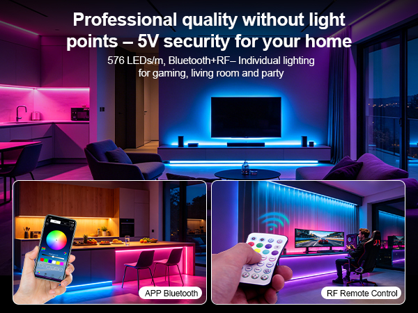 5V RGB COB LED Strip
