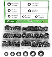 Ruibapa 290PCS(7Size)Push Nuts Internal Tooth Starlock Washers Push On Locking Washers Speed Clip...