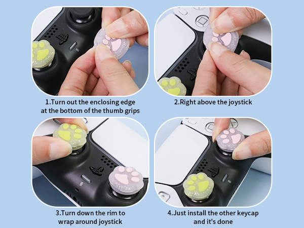 Cute Switch 2 Thumb Grips Cap for PS5 PS4 Xbox Switch Pro Steam Deck Controller