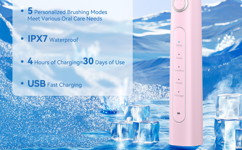 Y5 pink electric toothbrush