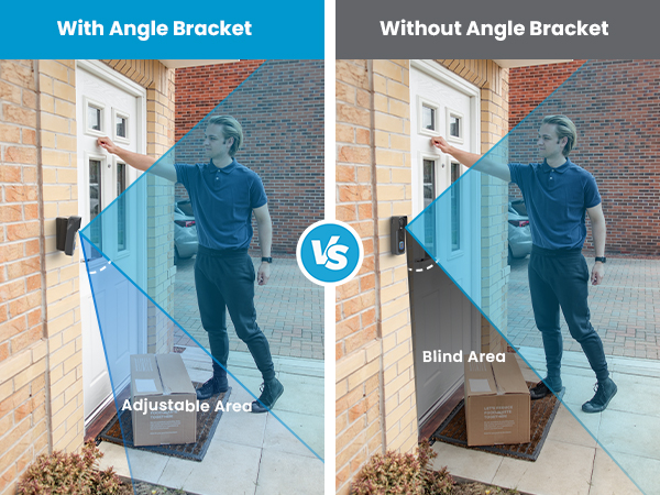 Adjust your viewing range by doorbell angle bracket