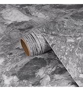 BESWEE Dark Grey Granite Wallpaper for Countertops Waterproof Peel and Stick Wallpaper 15.7''x80'...