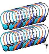 Konohan 32 Pack Headphones Bulk for School Student Classroom Set of Headphones Wire Headset Adjus...