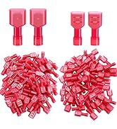 Twidec/100PCS Nylon Spade Connectors Kit 22-18 Gauge Quick Disconnect Fully Insulated Male and Fe...