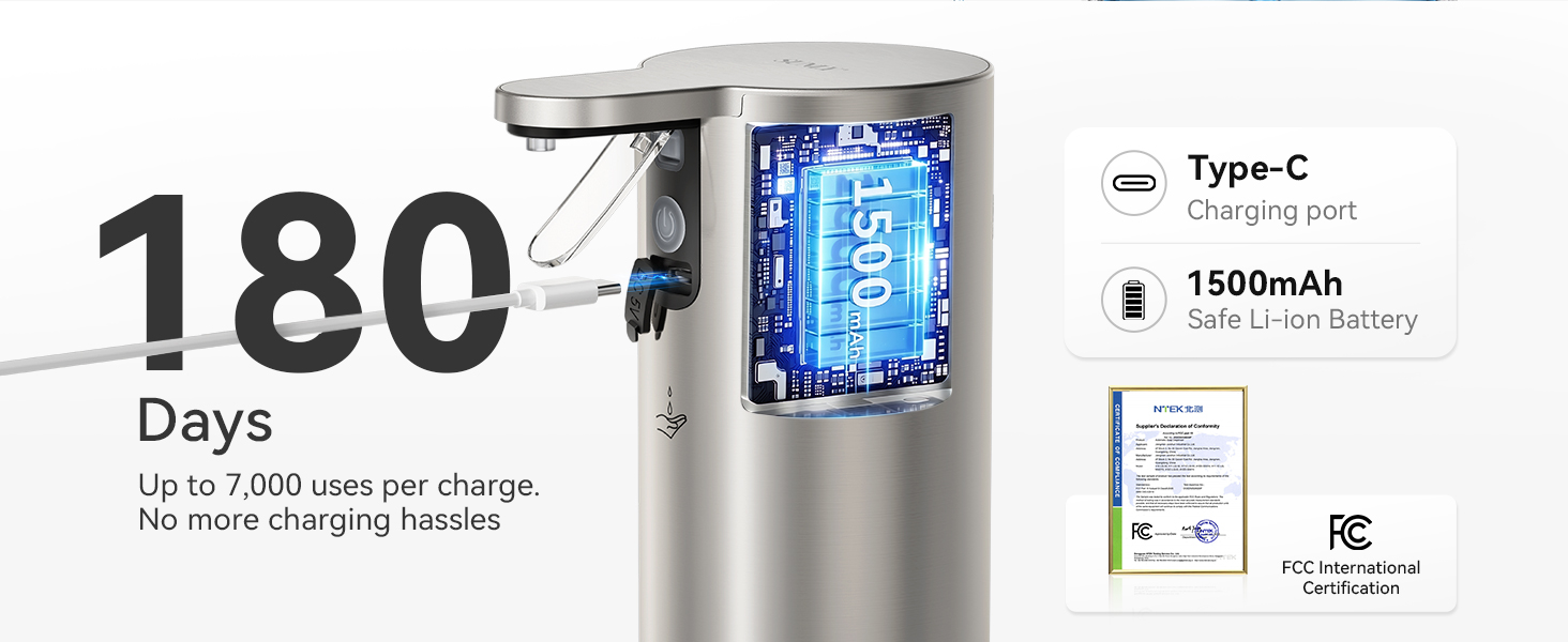 Up to 180 Days per Charge, Based on Typical Daily Use