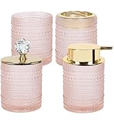 FEILANDUO Bathroom Accessories Set,4Pcs Glass Bathroom Accessories,Vanity Bathroom Decor, Soap Di...