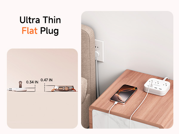 Flat Plug Power Strip