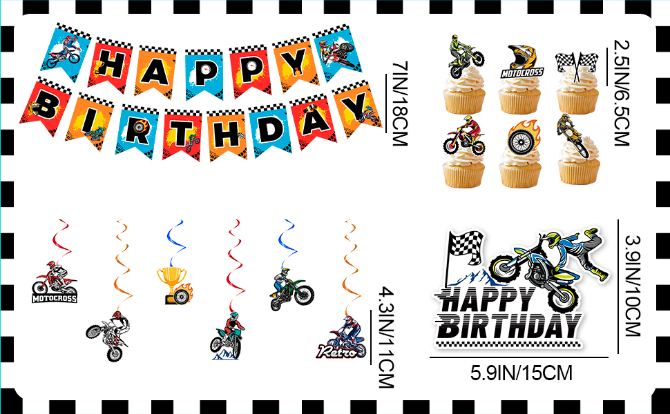 dirt bike birthday decorations