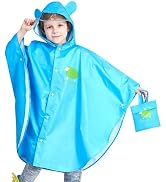 AIWUHE Kids Rain Poncho Cartoon Raincoat Jacket Cute Rain Coat Toddler Boys Girls Rain Cape Light...