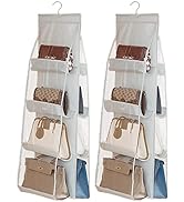 AARAINBOW 2 Packs Hanging Handbag Purse Organizer for Closet, 8 Pockets Space Saving Purse Storag...