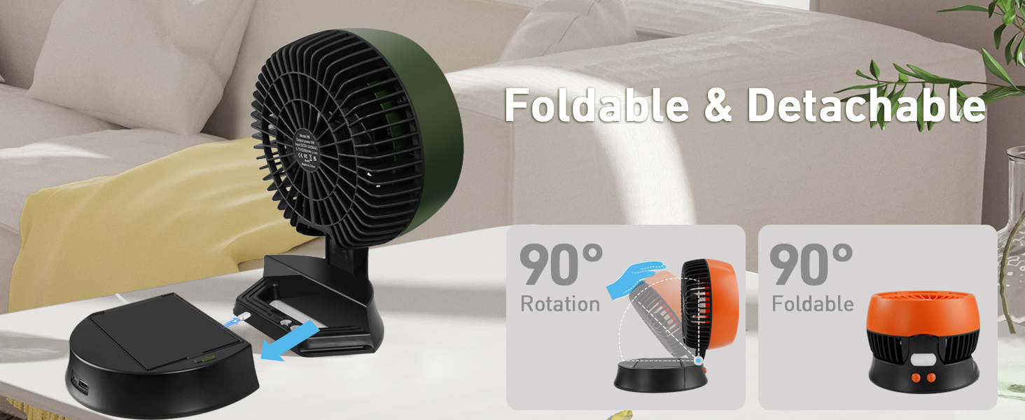 Solar Powered Fan Camping with LED Light