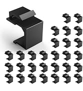 VCE UL Listed (30-Pack) Blank Keystone Jack Inserts for Keystone Wall Plate and Patch Panel, Black