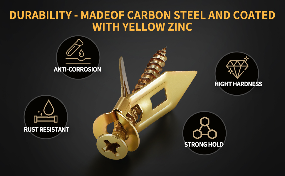 Carbon steel and coated with yellow zinc