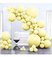 PartyWoo Pastel Yellow Balloons, 100 pcs Pale Yellow Balloons Different Sizes Pack of 36 Inch 18 ...