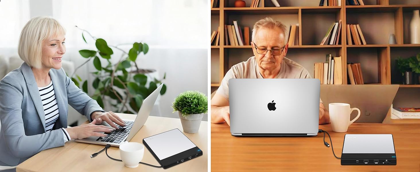 This nolyth external usb 3.0 type-c cd/dvd drive is idea for elderly-friendly designed.
