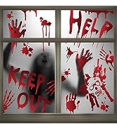 CCINEE Halloween Bloody Footprint Sticker,Scary Handprint Floor Wall Decal for Halloween Party De...