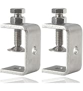 Stainless Steel C Clamps Small 1 1/2 Inch for Mounting, Heavy Duty U Clamps for Metal Working, Mi...