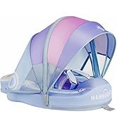 Mambobaby Non-Inflatable Baby Pool Float with Tail and Canopy UPF 50+ Sun Protection No Flip Over...