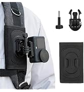 Walking Way Backpack Strap Mount for Action Camera, 360 Degree Rotating Shoulder Strap Clip Compa...
